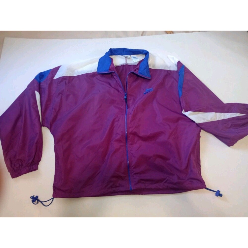 Vintage Nike Men's Full Zip Purple Nylon Windbreaker Jacket Size Large Rare 90's